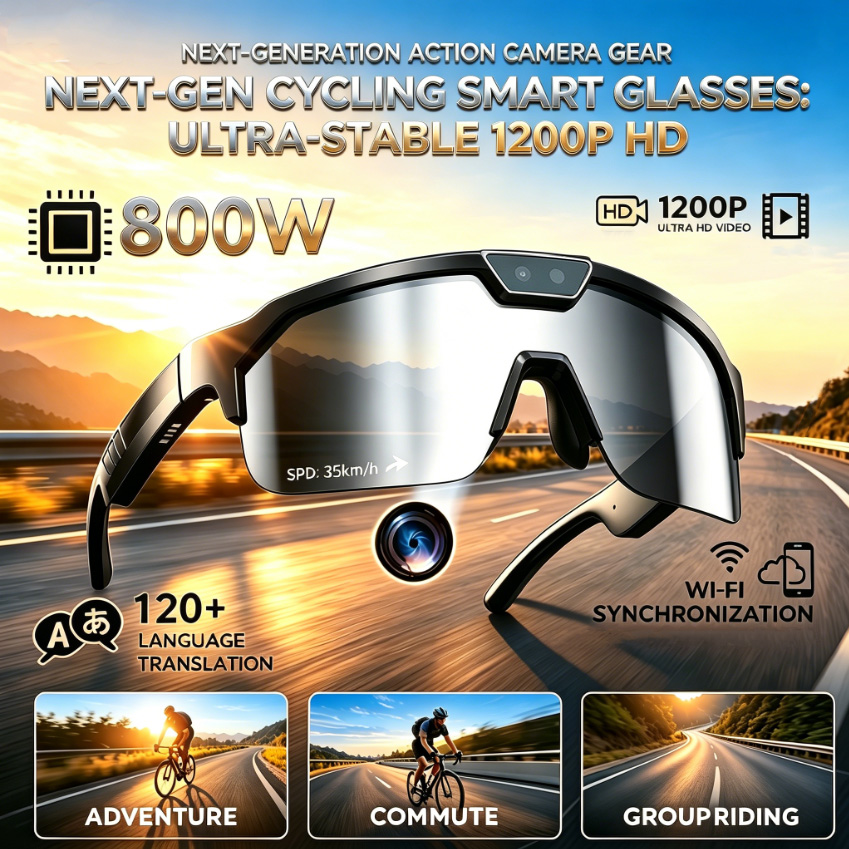 Webcam Hd 1080P - Lunettes de cyclisme 2026 avec caméra