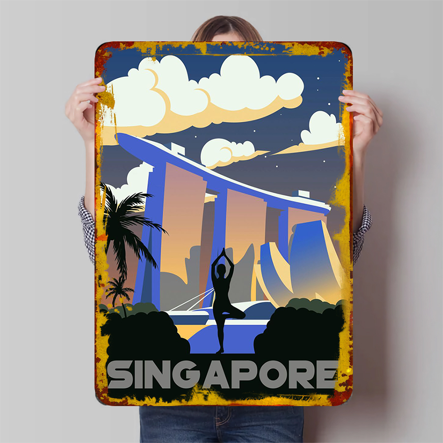 Home Office Singapore - Singapour Marina Bay Sands Yoga Silhouette