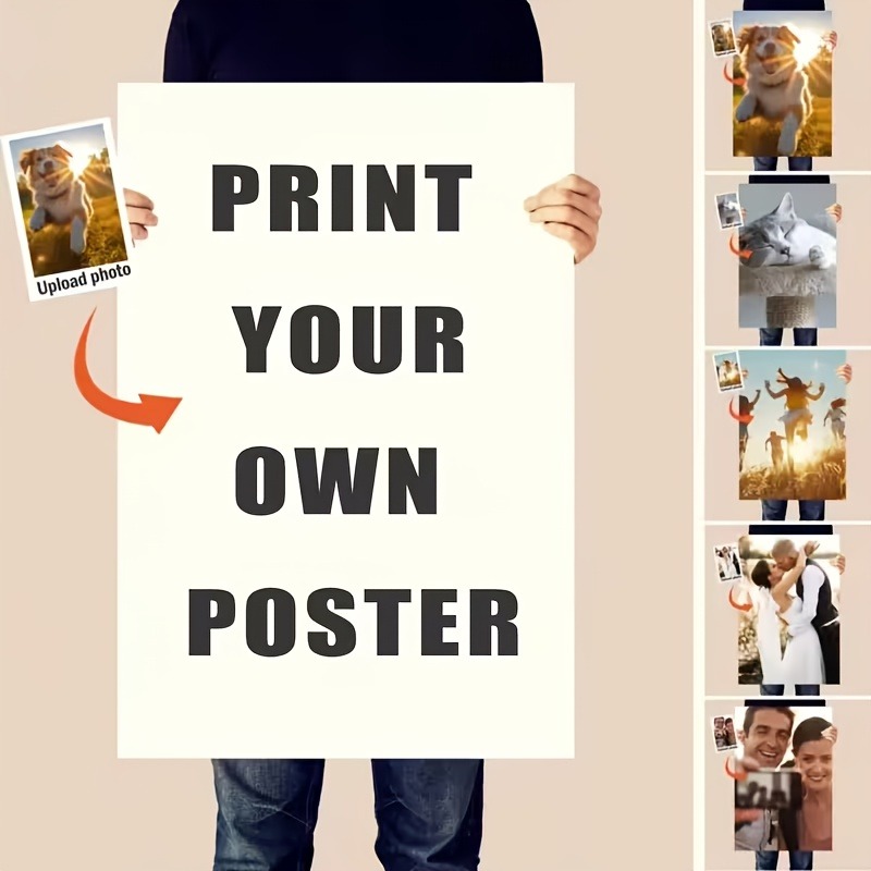 Home Office Photos - Affiche photo/texte personnalisée sans cadre -