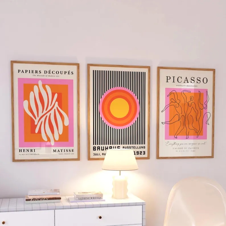 Home Office Photos - Lot de 3 tableaux muraux modernes