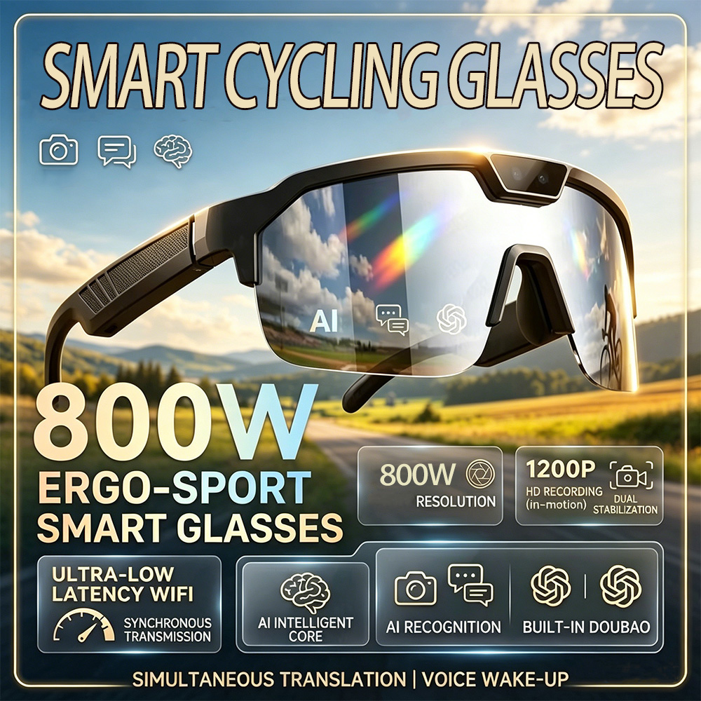 Webcam Hd 1080P - Lunettes de cyclisme 2026 avec caméra