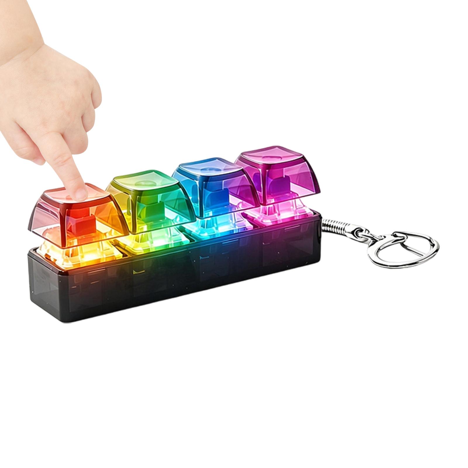 Home Office Keyboard - Porte-clés clavier LED lumineux 8x2x2,5 cm,