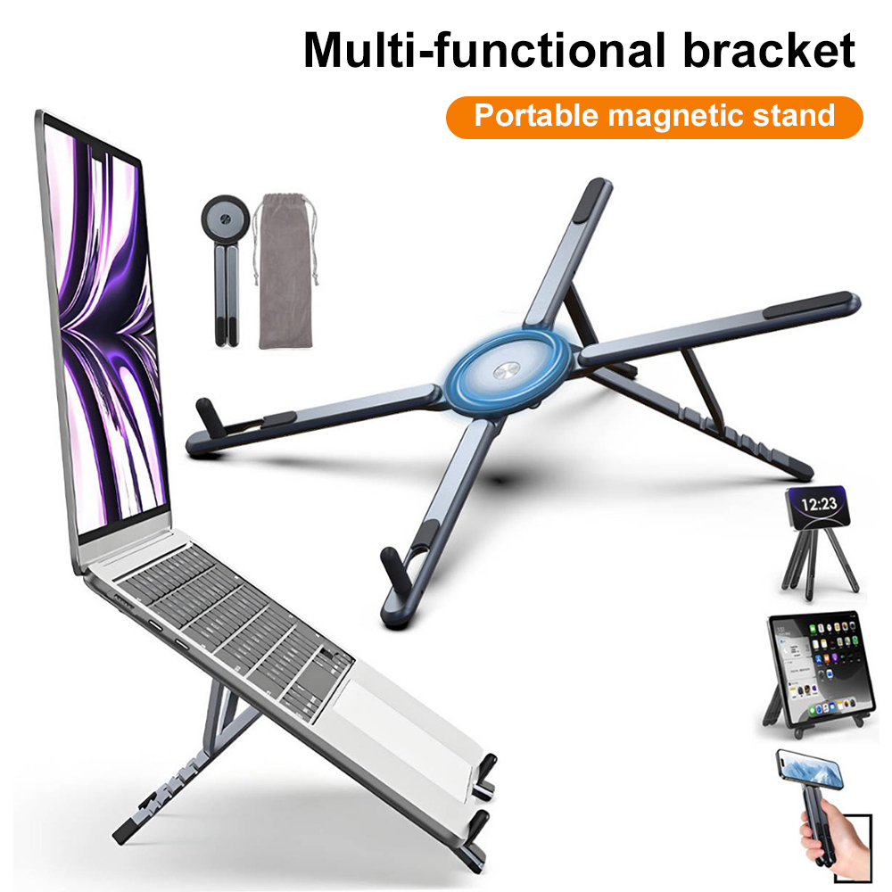 Laptop Stand Foldable - Support de téléphone magnétique portable et