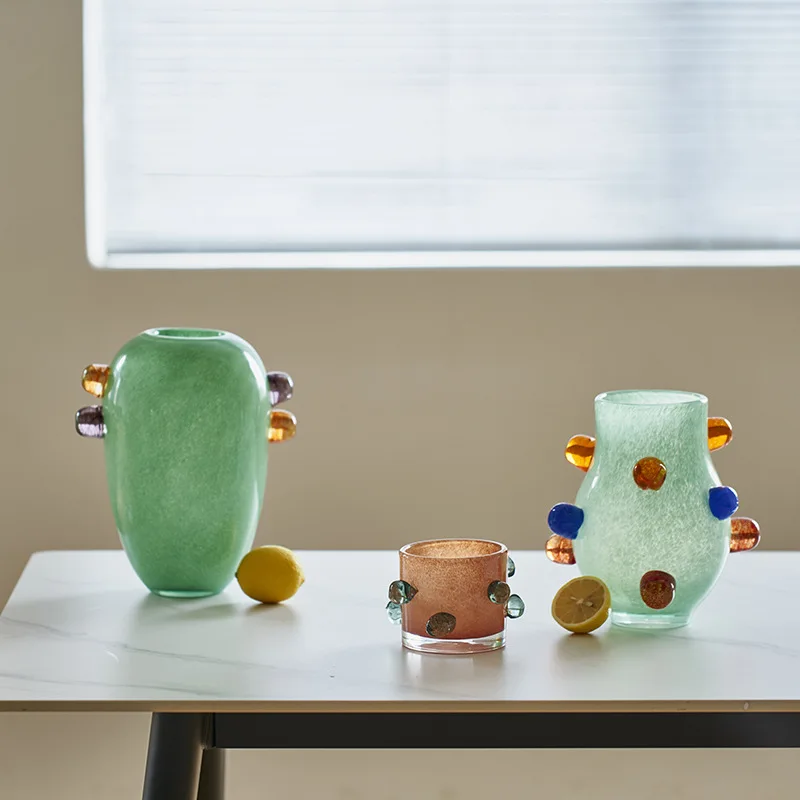 Home Office Form - Vase en verre à perles rondes