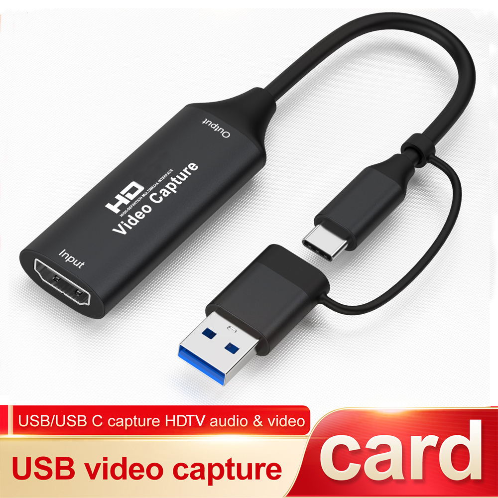 Webcam Hd 1080P - Carte d'acquisition vidéo USB 4K, compatible