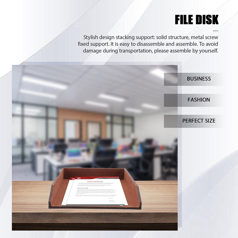 Porte-documents en cuir PU, or - Letter Tray Desk avis et prix