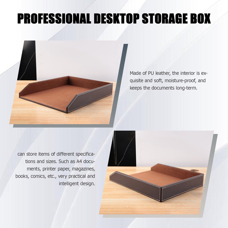 Porte-documents en cuir PU, or - Letter Tray Desk avis et prix