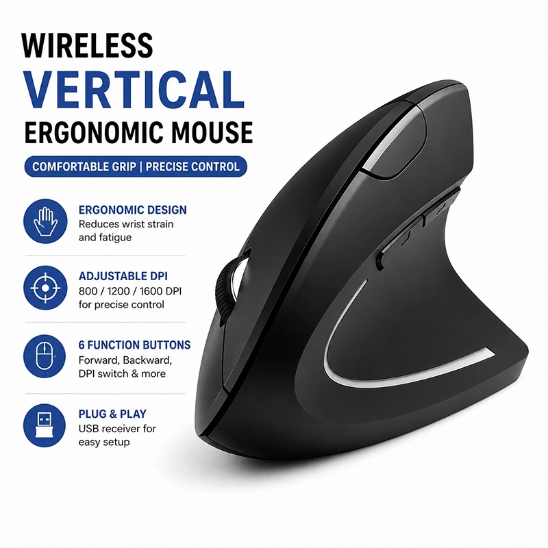 Souris de jeu verticale rechar - Home Office Keyboard avis et prix