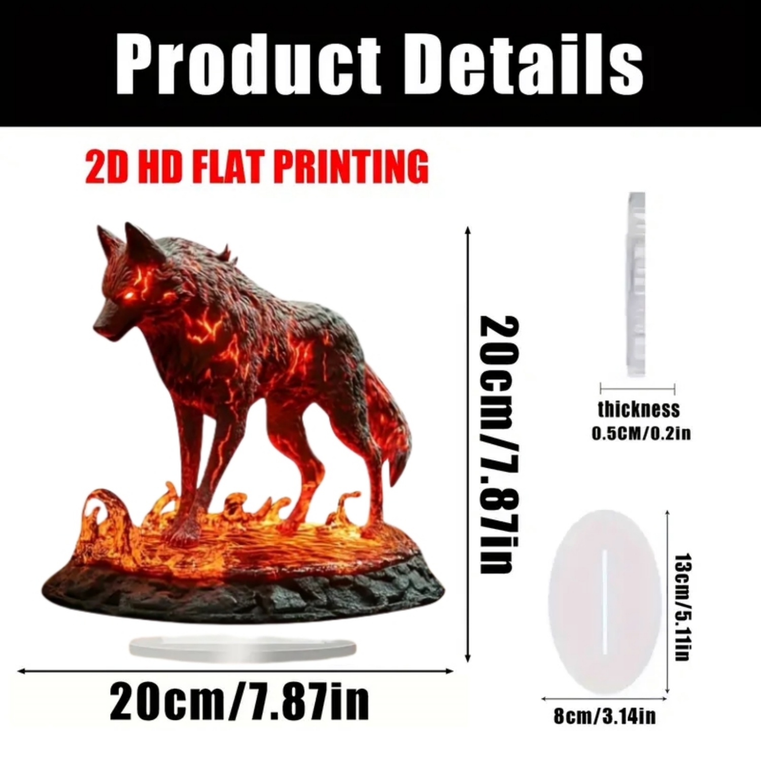 Statue de Loup Flamme, Figurin - Home Office Studio avis et prix