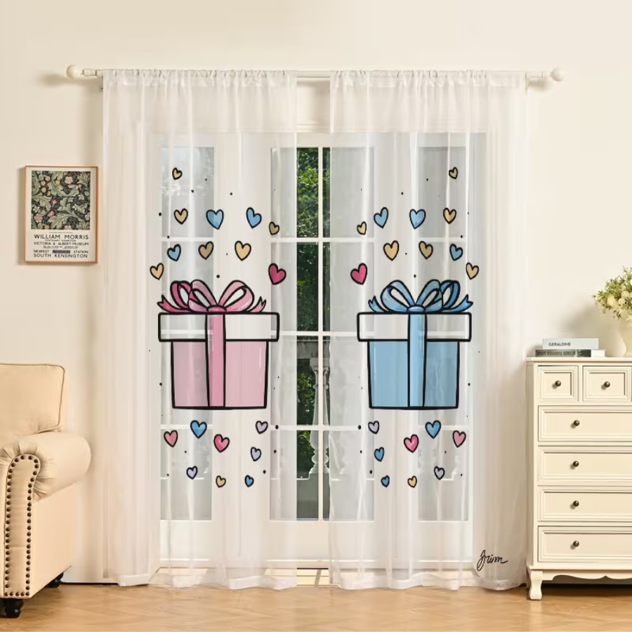2 rideaux transparents à impre - Home Office Box avis et prix