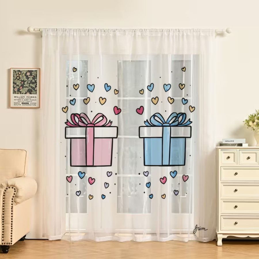 2 rideaux transparents à impre - Home Office Box avis et prix