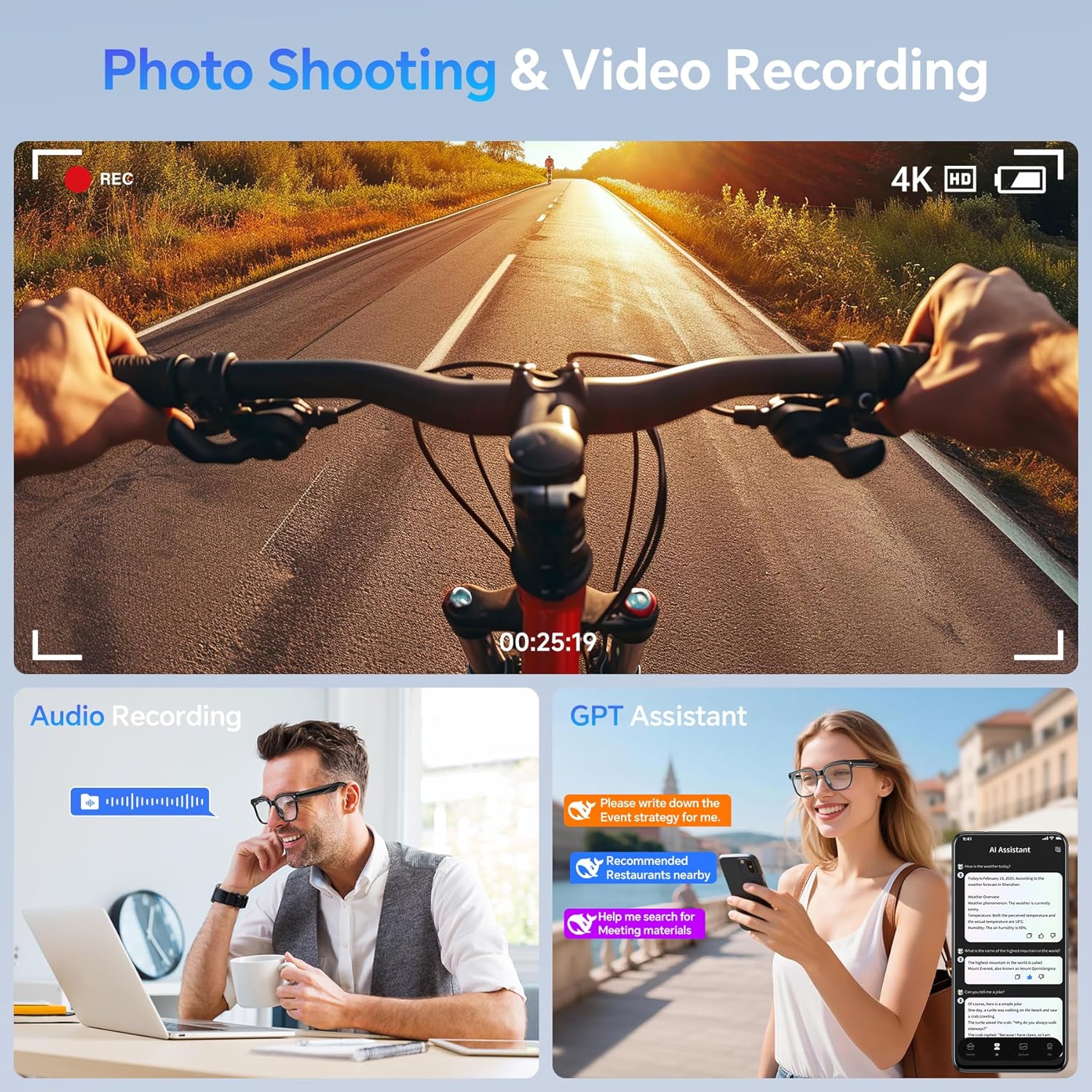 Nouvelles Lunettes Intelligent - Webcam Hd 1080P avis et prix